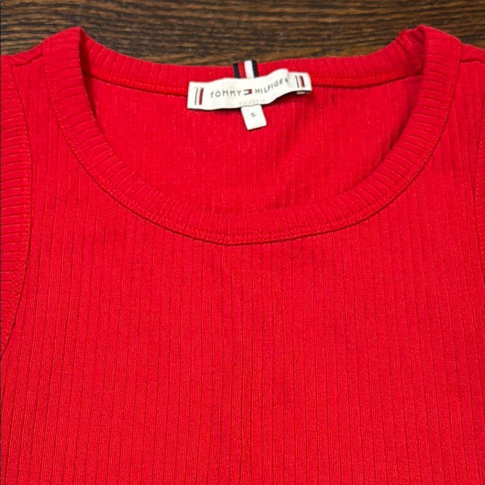 Tommy Hilfiger Red Ribbed Tank Top - Picture 4 of 11